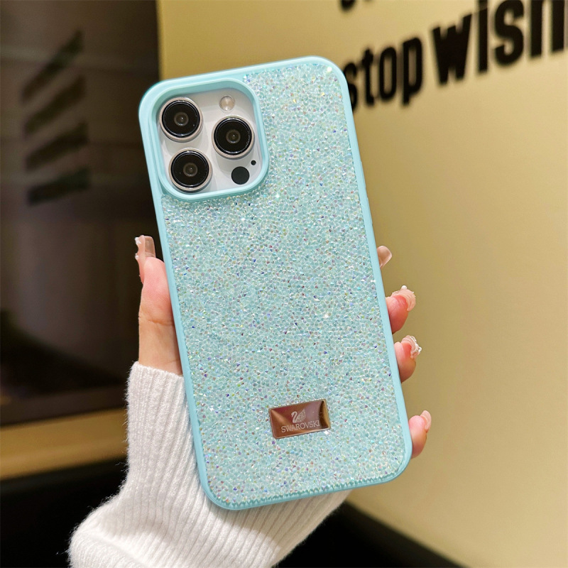奢华闪钻适用苹果16ProMax手机壳iPhone15电镀潮牌高级水钻14全包|undefined
