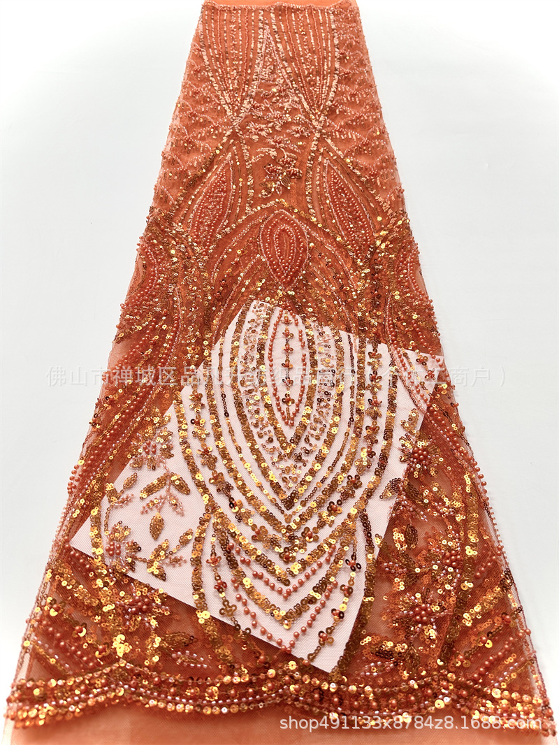Inventario de bordado de cuentas de lenteja estilo retrógrado francés vestido de boda vestido image 7