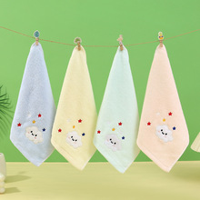 幼儿园全棉毛巾可挂式提花带图案手帕儿童专用擦手洗脸柔软小方巾