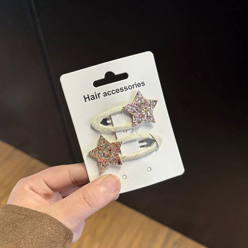 【跨境热卖】儿童发夹卡通BB夹女童亮片水滴夹可爱萌系掰掰夹对夹