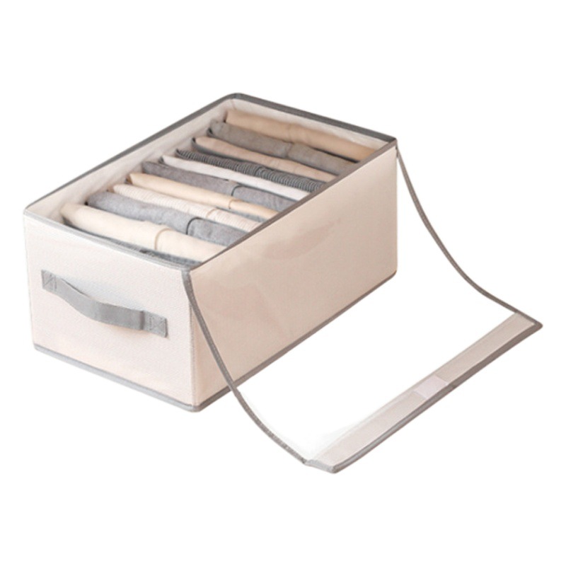 Pp junta de almacenamiento de ropa con tapa compartimento plegable organizar caja de almacenamiento ropa jeans caja de organización puede ser enviado en nombre
