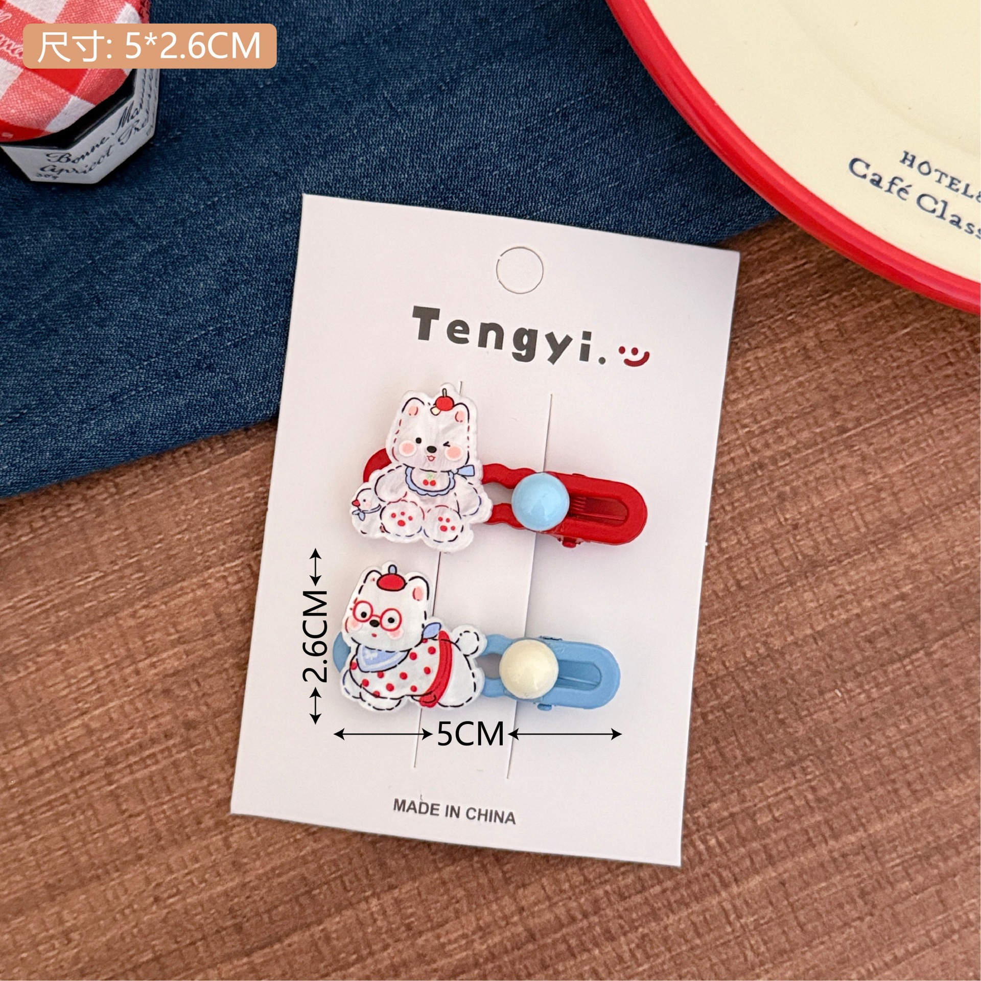 Diversión de dibujos animados oso acrílico clip de pelo dulce chica clip de boca de pato alto valor facial universal clip de pelo para niños adornos de cabello para mujeres