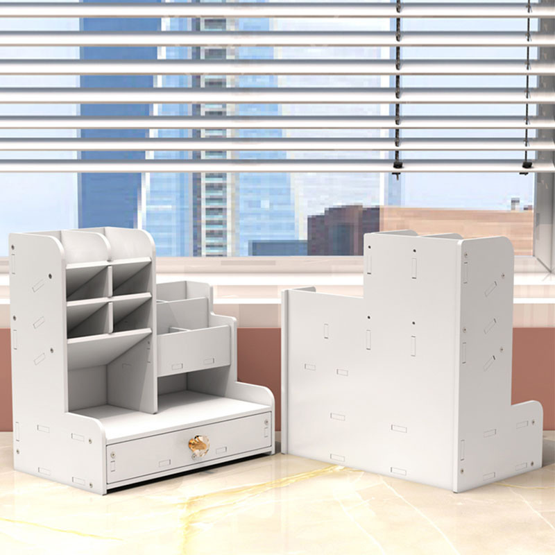 Caja de papelería multifuncional tipo estante de cajón multi-cámarajes de inserción oblicuo bolígrafo de escritorio para niños marcador bolígrafo caja de almacenamiento