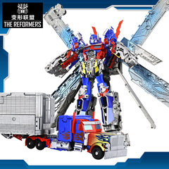 Transforming car model, robot version of the movie "Transformers," alloy version, Buzz Lightyear figure, alloy Optimus Prime dinosaur, steel cable, for boys.