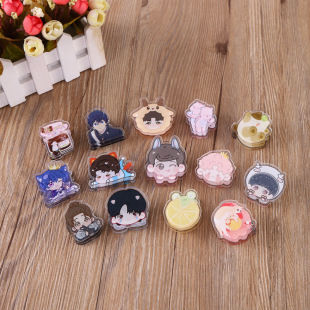 Acrylic transparent PP clip creative stationery clip student note clip animation peripheral hand account clip girl heart DIY
