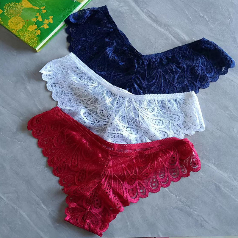 Women's lace underwear sexy sports fun low waist seamless briefs lace women's thong foreign trade T pants