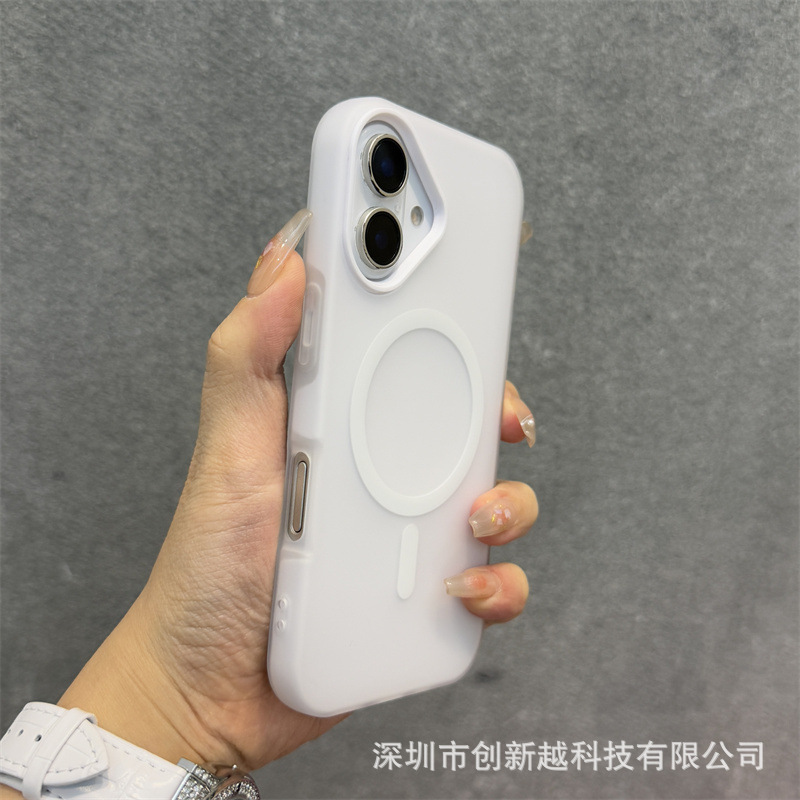 Apple 16promax ゼリー肌感触ツーインワン携帯電話ケース iPhone17 つや消し磁気吸引 15 ストラップカバーに適しています。|undefined