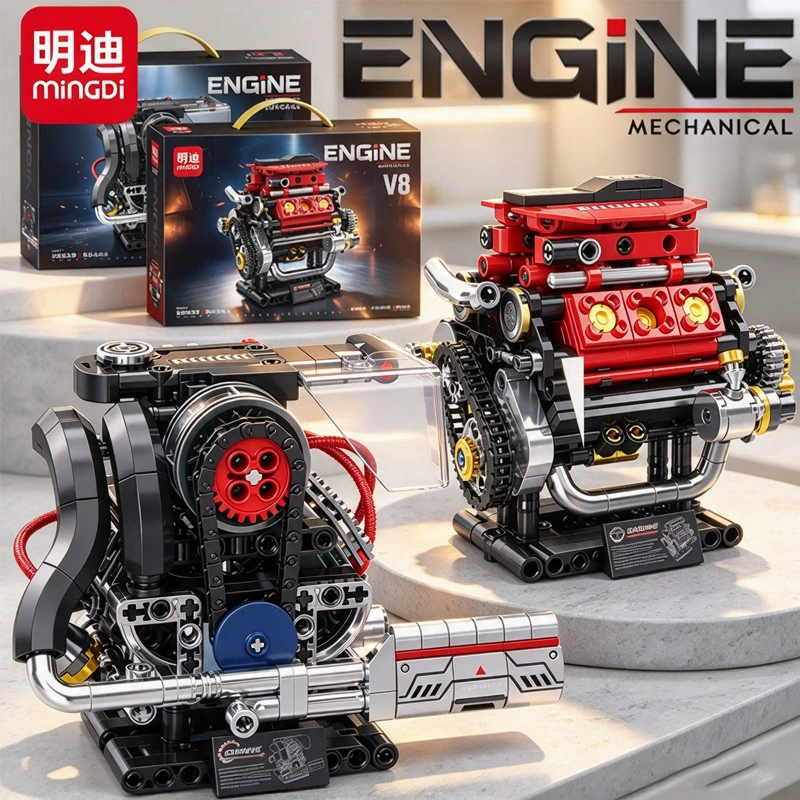 Механический конструктор двигатель V8/V6 подвижная сборная модель
