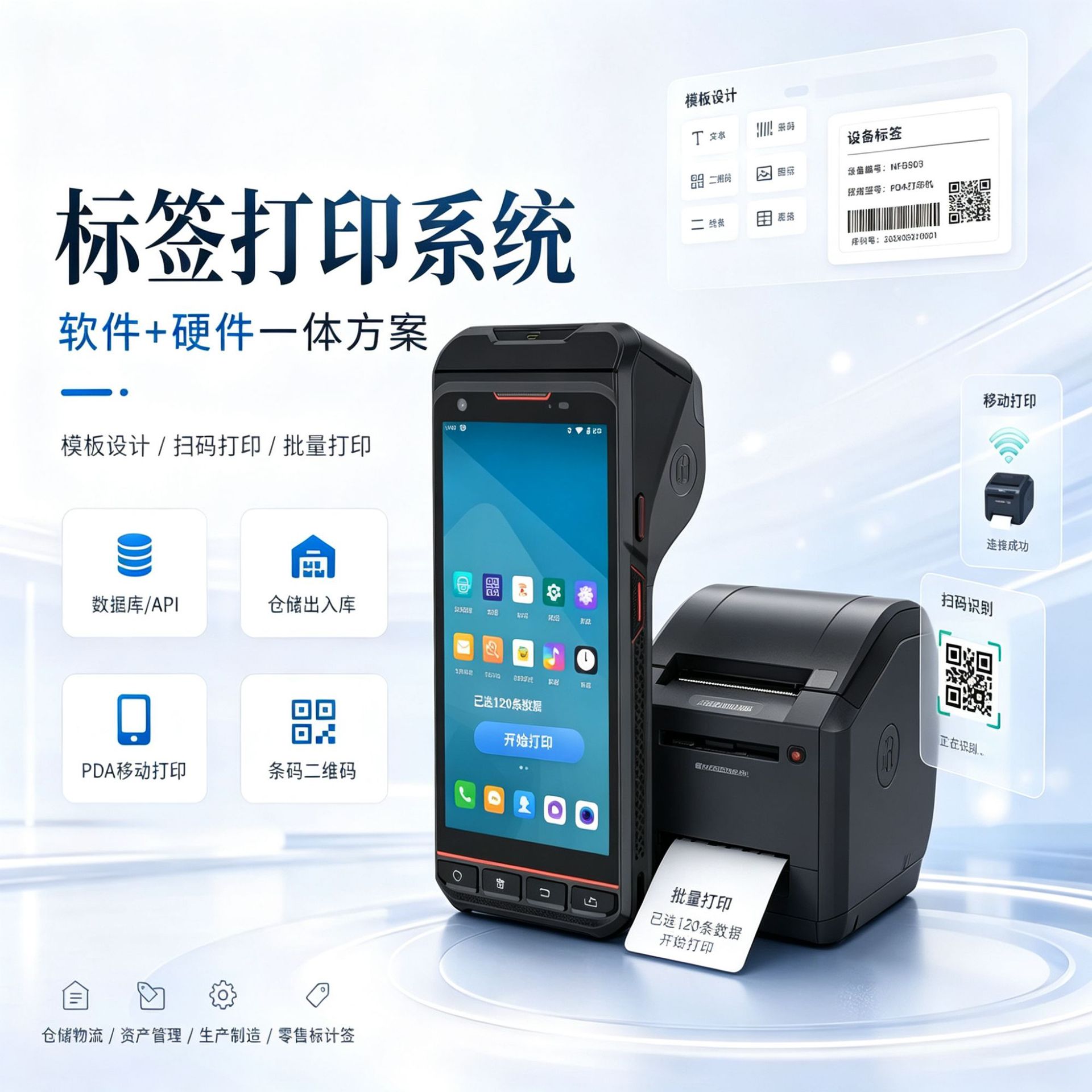 出版物图书条码拆分物料分装标签手持扫码打印药品追溯码终端pda