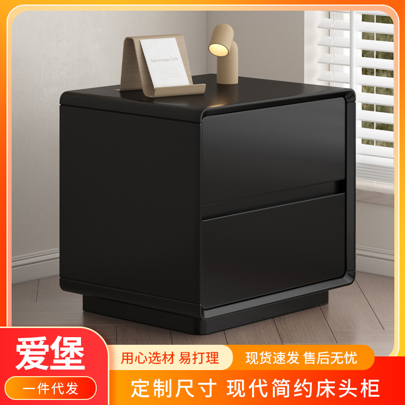 New Bedside Table, Simple and Modern Storage Cabinet, Sofa, Bedroom, Living Room, Small Apartment, Internet Celebrity Style, Solid Wood Storage