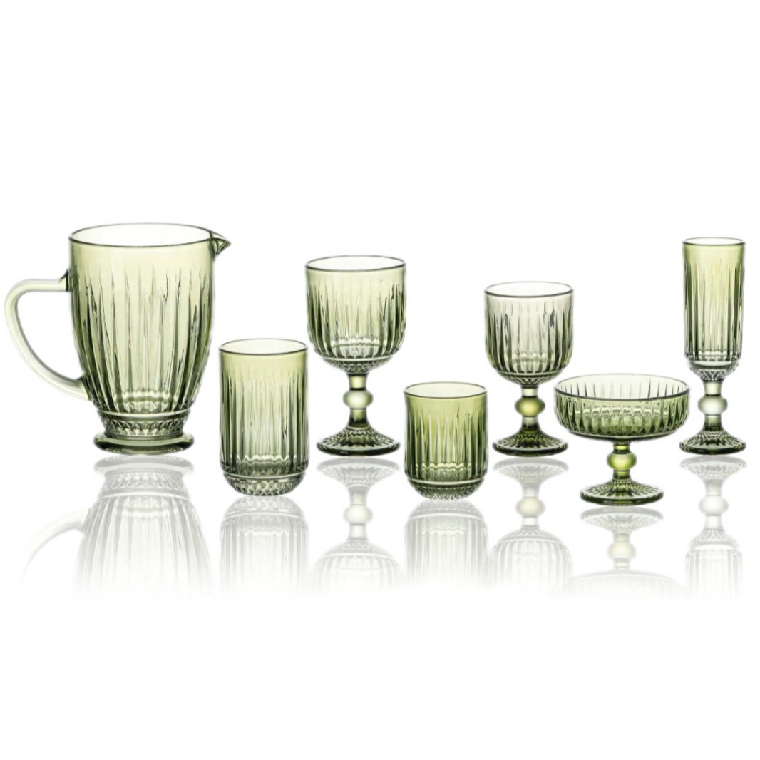 Vaso de estilo europeo con patrón de espada al por mayor, color original, copa de vino, copa de champán, cuenco de helado, hotel elegante, utensilios para el hogar