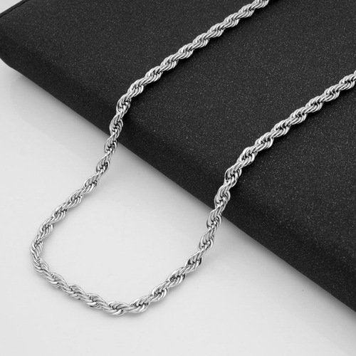 Stainless Steel Necklace with Titanium Steel Link – Wholesale European & American Style Fashion Jewelry, Chunky Twisted Chain, DIY Men's Accessories