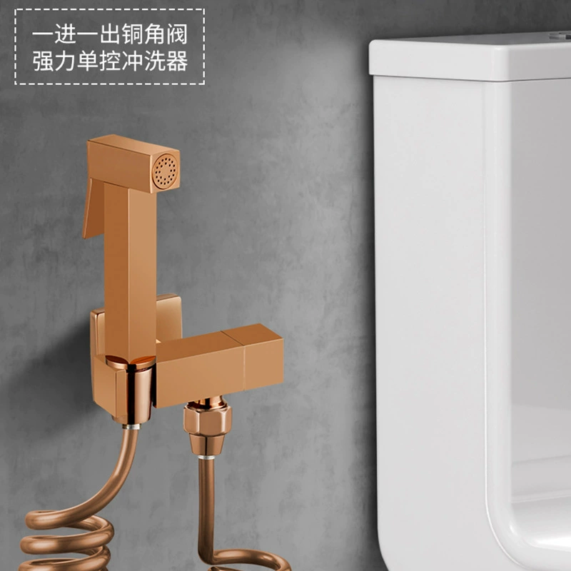 Розовое золото полный медный унитаз распылитель в ванной уборка с наддувом в ванной комнате