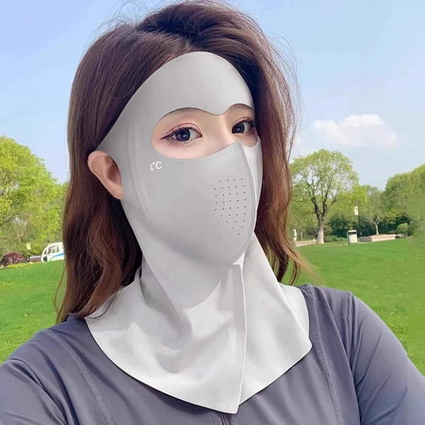Full-face neck protection mask [light gray]