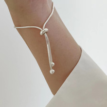 日韓版個性時尚簡約氣質小眾感設計抽拉式圓珠蛇骨鏈手鏈女生手飾