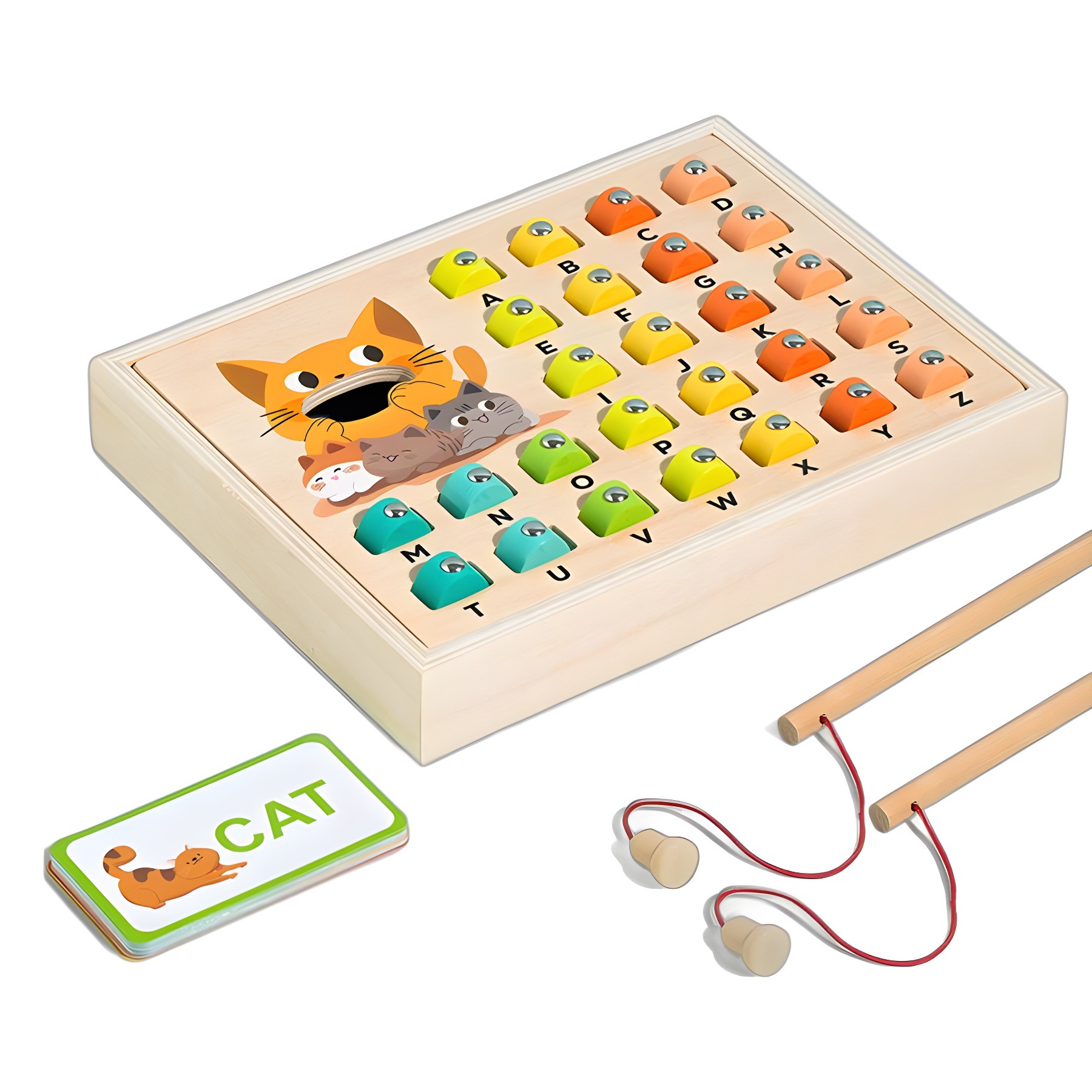 Children's magnetic cognitive teaching wooden fishes for early age…