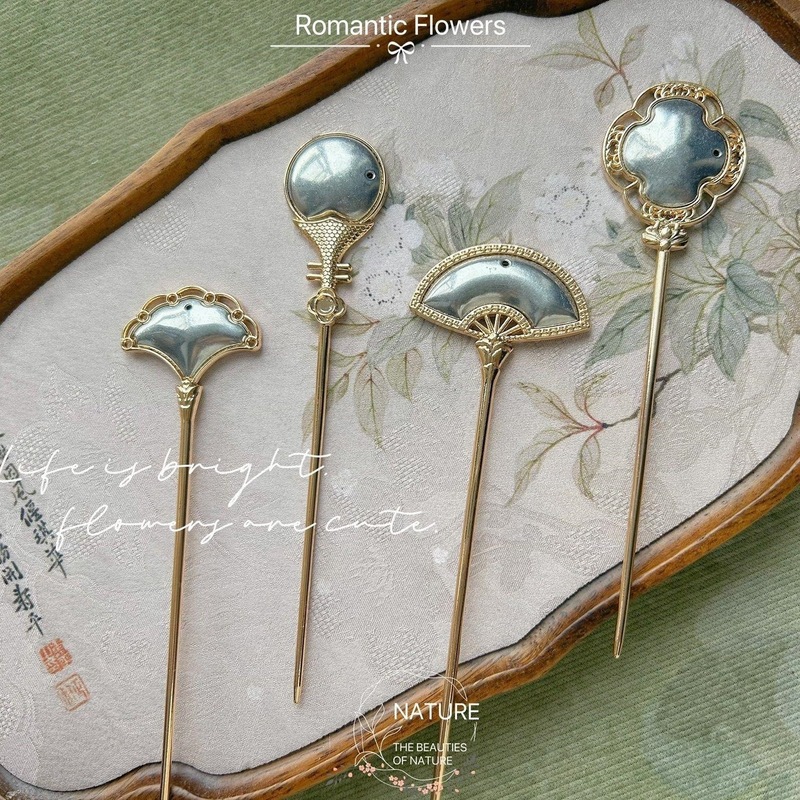 手工diy非遗宋锦蓝染刺绣底胚配件新中式发簪底托古琴饰品配件|undefined