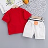 Summer cartoon fashionable set for boys, sleeves, 2021 collection, Korean style, wholesale, with short sleeve