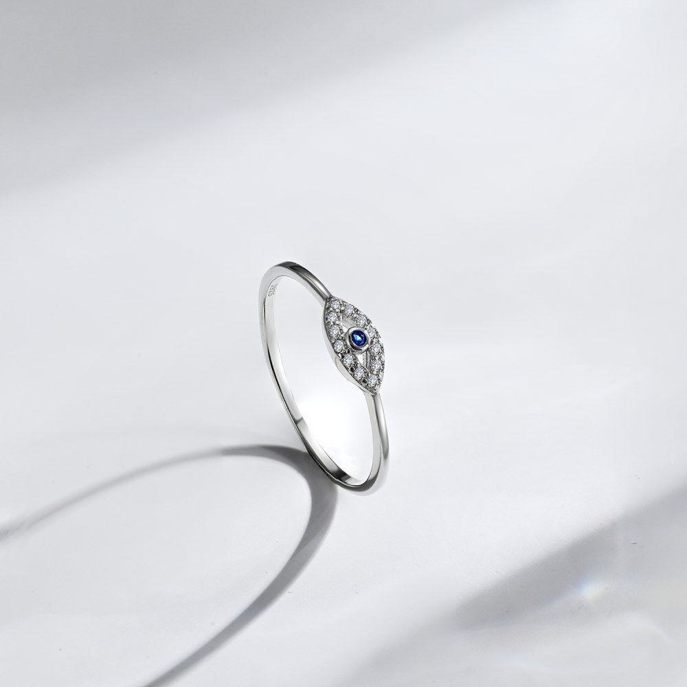 7g Weight Zircon Inlay Material Rings Classification 1 Piece Quantity 1 Piece 925 Sterling Silver Devil'S Eye Zircon Rings