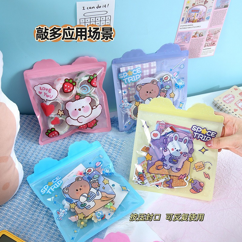 Bolsas de dibujos animados autosellados lindos osos bolsas de bocadillos dulces personalizadas bolsas de sellado de plástico bolsas de sellado de alimentos bolsas de embalaje