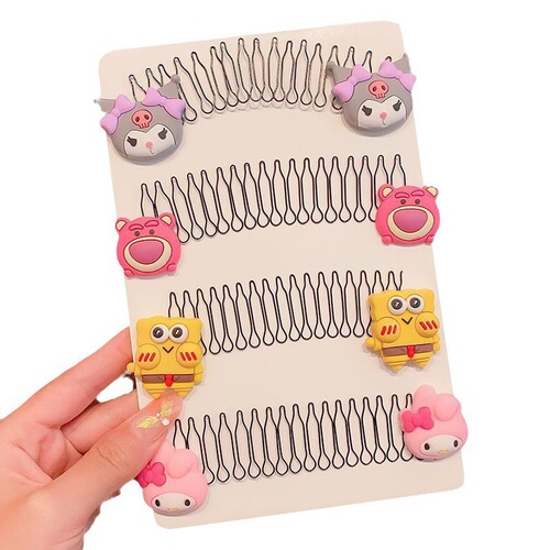 New cute children's hair accessories, broken hair artifact, invisible back of the head of the head, hair curling, card clip insertion comb