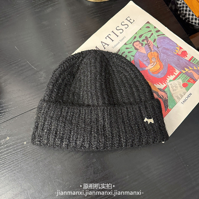 秋冬季混线简约百搭显脸小防寒2025新款护耳大头围保暖毛线针织帽|undefined