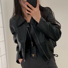 现货 INS 简约气质帅气百搭机车皮衣 外套 皮夹克 好品质女装新款