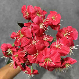跨境仿真牵牛喇叭花壁挂花藤花墙壁装饰客厅吊兰吊篮假花摄影道具