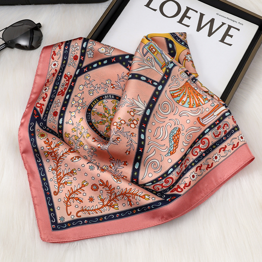 Pañuelo de seda de imitación floral francés 70 bufanda de seda de todo fósforo decoración de camisa bufanda de seda bufanda de cuello chal recuerdo multifuncional