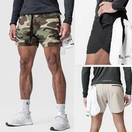 肌肉单层短裤男士数码迷彩速干跑步健身运动休闲美式三分裤子潮流