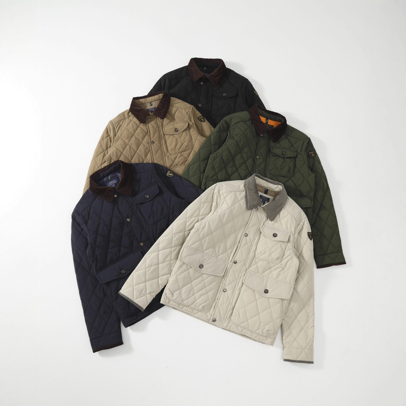 Cross-Border High-Quality Rl Classic Old Money Style Quilted Cotton Jacket American Workwear with Lining, Warm and Lightweight Cotton Coat