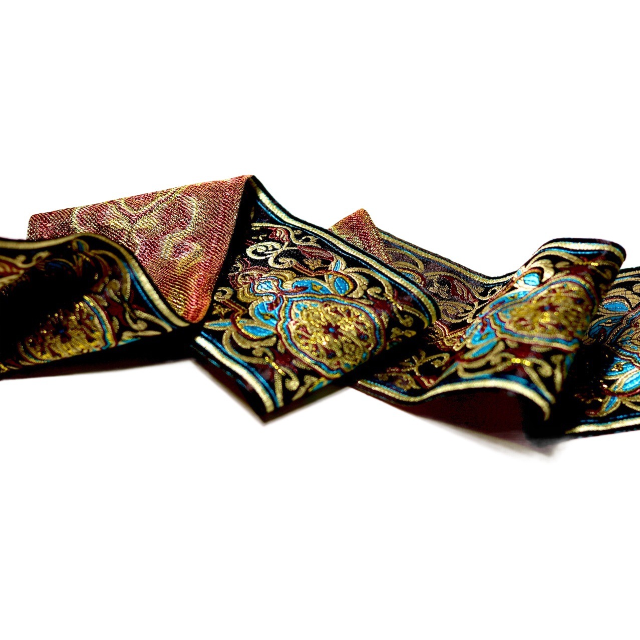 9cm de ancho de alta calidad de hilo de oro cinta étnica ropa collar borde de la manga borde cortina corredor de mesa sofá cojín cinta decorativa