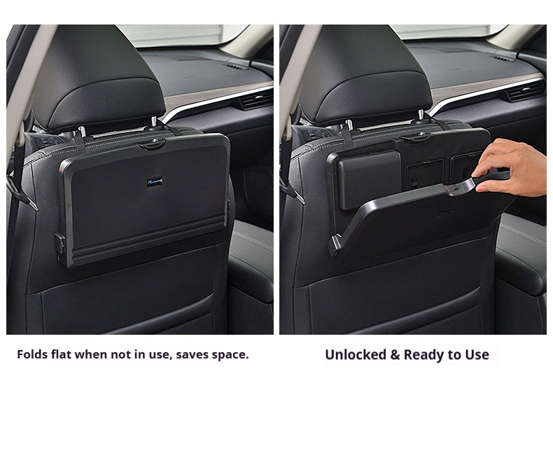 Cross-Border Exclusive Supply of Car-Mounted Small Tables for Rear Seats, Multifunctional Car Dining Table, Foldable Storage Dining Table, Computer Table for Car