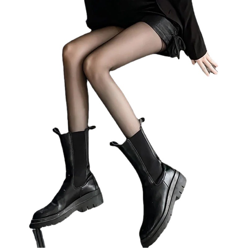 女性の夏の通気性が薄いjkのファッションタイプのふくらはぎの靴下のネットの赤いinsが膝を越えてストッキングの黒いストッキングを作ります。