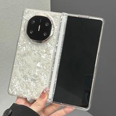 前框中轴贝壳纹适用于华为matex6/x5/x3折叠屏OPPOFindN5手机壳三星w25ZFold6全包4vivoXFold3外荣耀MagicVS3