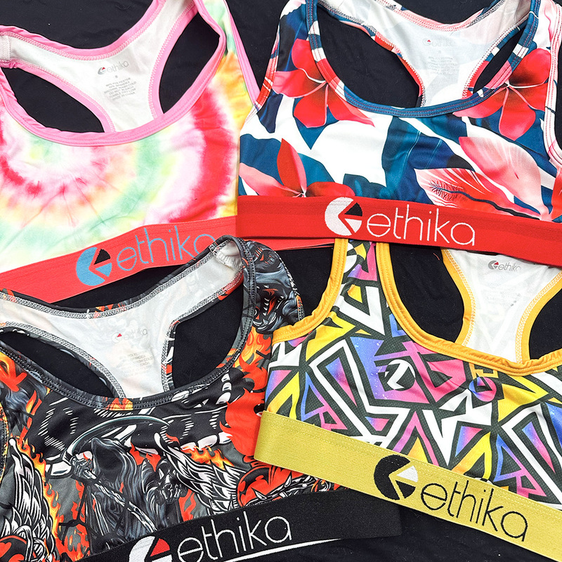 Ethika European and American Popular Fashion Tank Top Fitness Printed Sports Quick-Drying Underwear Cross-Border Random Style