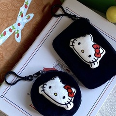 漫画の猫の丸いぬいぐるみのイヤホンのミニかわいいストラップ小銭入れ学生コイン収納