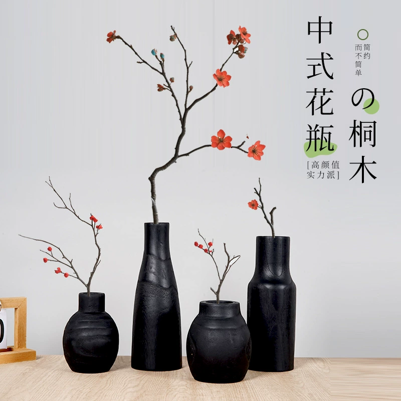 Деревянная ваза Современная минималистская домашняя цветочная композиция креативные украшения для дома ваза деревянные поделки на заказ