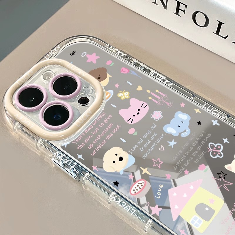Cute Little Animal Cartoon Phone Case Suitable For IPhone 16 Pro Max, 15, Anti-drop 14/13 Silicone 17_voghion.com