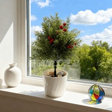 仿真地插人造植物摆件盆栽花园地钉薰衣草松柏黄杨木门庭人造花园