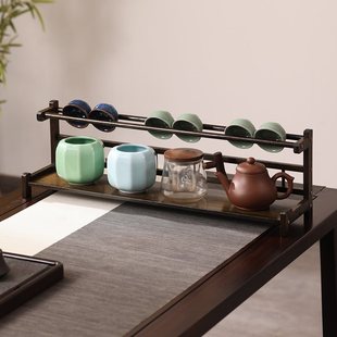 Wholesale Desktop Tea Cup Storage Rack Small Bogu Rack Non-Solid Wood Chinese Purple Sand Pot Ornaments Rack Tea Set Exhibition