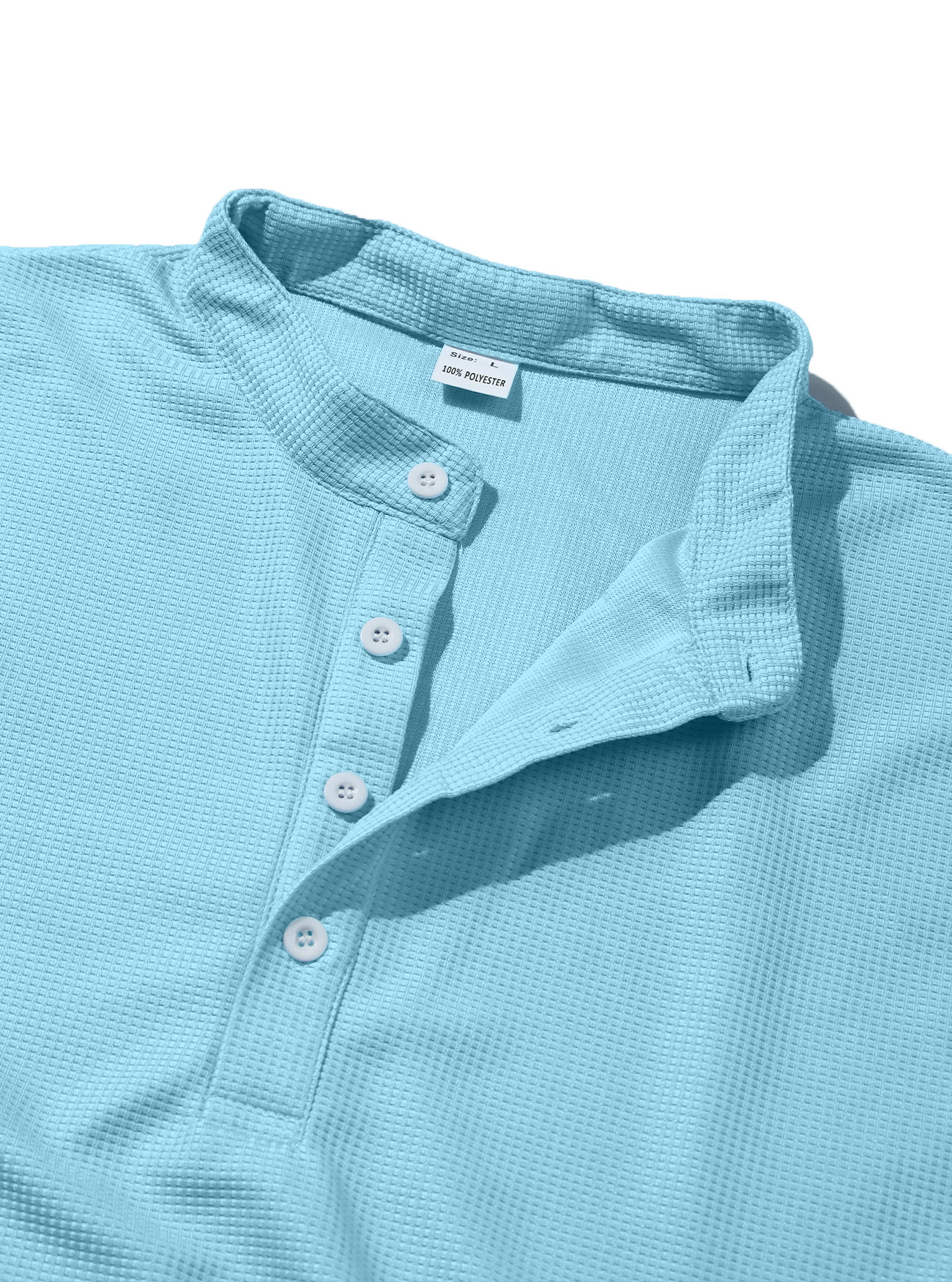 Monochrome Polo Shirt For Men With Stand Collar And Button Placket_voghion.com