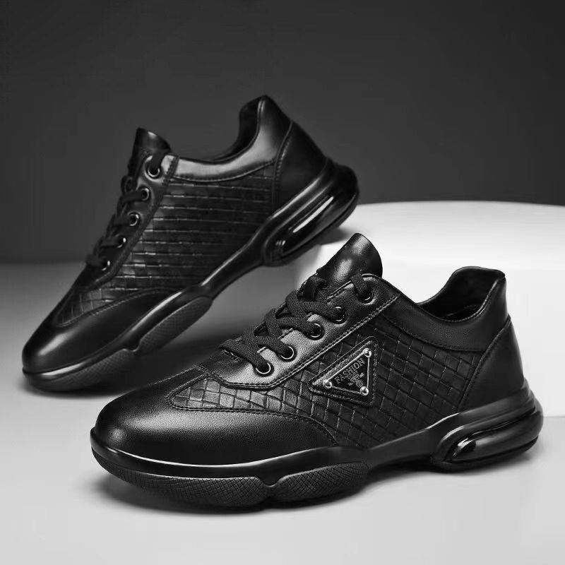Giày thể thao nam da nhân tạo đế mềm nhẹ kiểu sneaker thời trang — Màu nâu, Màu đen chi tiết 16