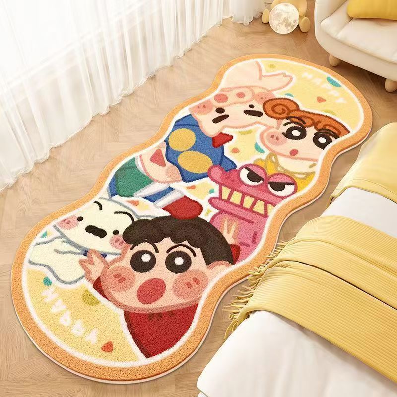Cartoon Anime Imitation Cashmere Bedside Blanket Autumn and Winter Cooling Bay Window Mat Bedroom Strip Carpet Home Decorative Floor Mat