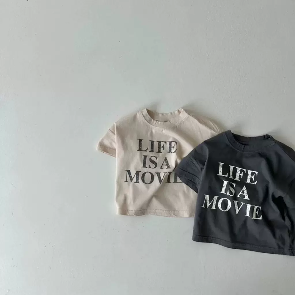婴儿衣服短袖T恤字母印花男童夏装幼儿童宝宝女小童上衣洋气潮牌