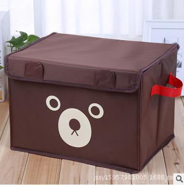 Clásico oso engrosado impreso Oxford caja de almacenamiento de tela de juguete Almacenamiento de ropa edredón caja de almacenamiento de una pieza de entrega