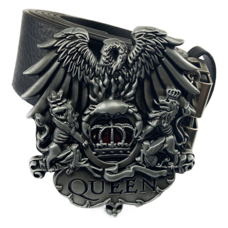 BULLZINE цинковый сплав Crown Eagle двойной Лев королева Группа Пряжка ремня 03087-1 ретро Пряжка ремня