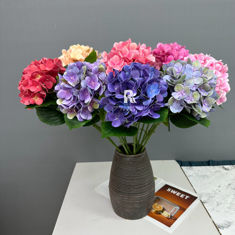 Wedding Simulation Flower Hand-Stitched Globe Single 3D Hand Feel Blue-purple Wedding Aisle Guide Flower Insert Artificial Flower Globe Flower