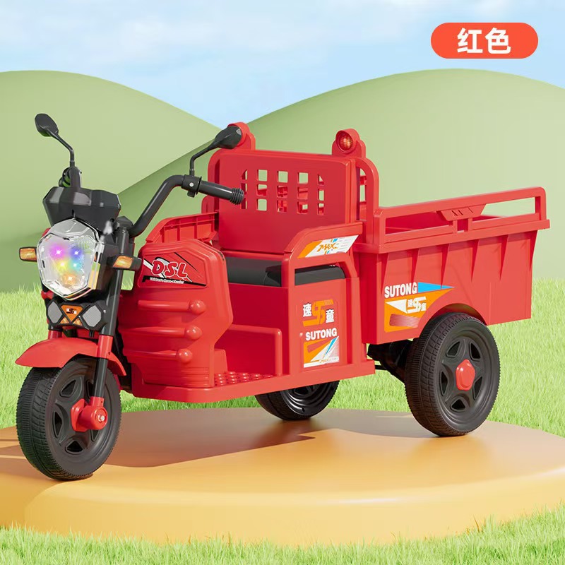 Triciclo eléctrico para niños de 2 a 8 años de edad, niños y niñas pueden montarse en un carro de baterías recargables con un carro de juguete con cubo image 8