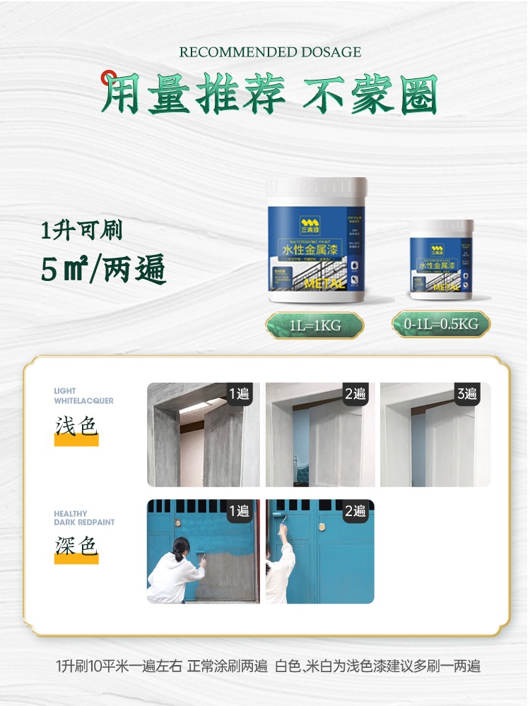 Pintura Metálica A Base de Agua Antioxidante para Barandillas y Puertas Interior y Exterior
